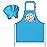R HORSE Kid Apron and Chef Hat Set 2Pcs Adjustable Children Blue Artist Kitchen Apron, Dress up Role Play Chef Toy Cooking Baking Painting and Training Kits Funny Birthday Christmas Gift for Kids