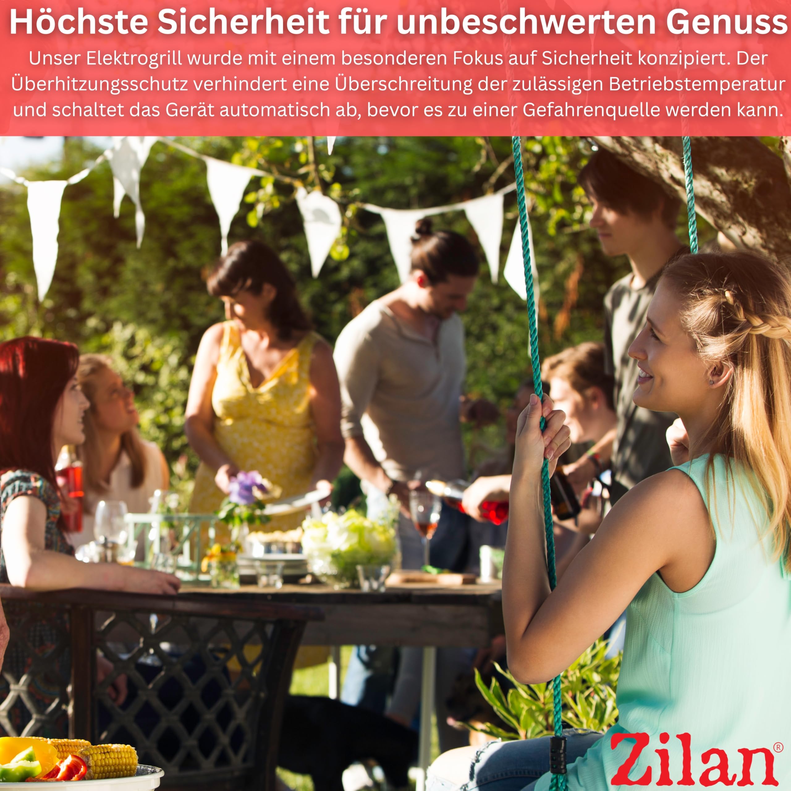 2in1 Elektro Grill Standgrill Tischgrill elektrisch 2.400 Watt - Elektrogrill für Balkon, Draußen... Ansicht 5