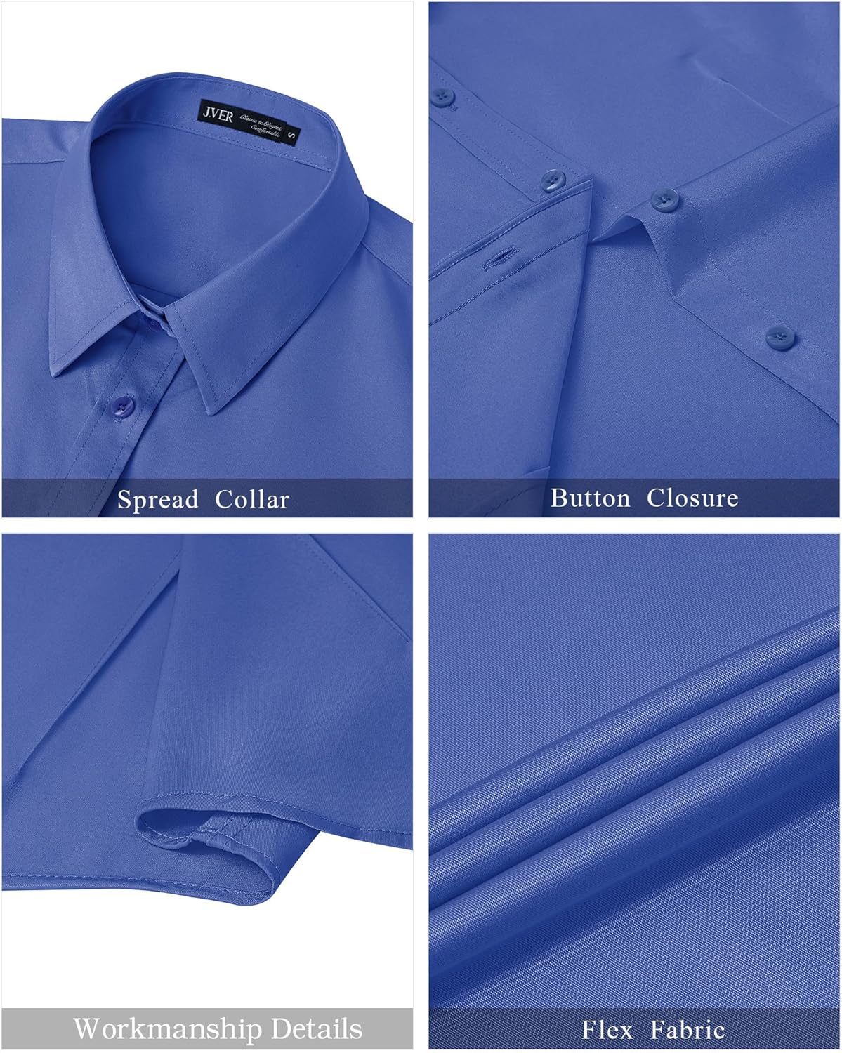 J.VER Womens Button Down Shirts Stretch Wrinkle Free Formal Short Sleeve Dress Shirt Summer Work Blouses Business Casual Tops - Image 5