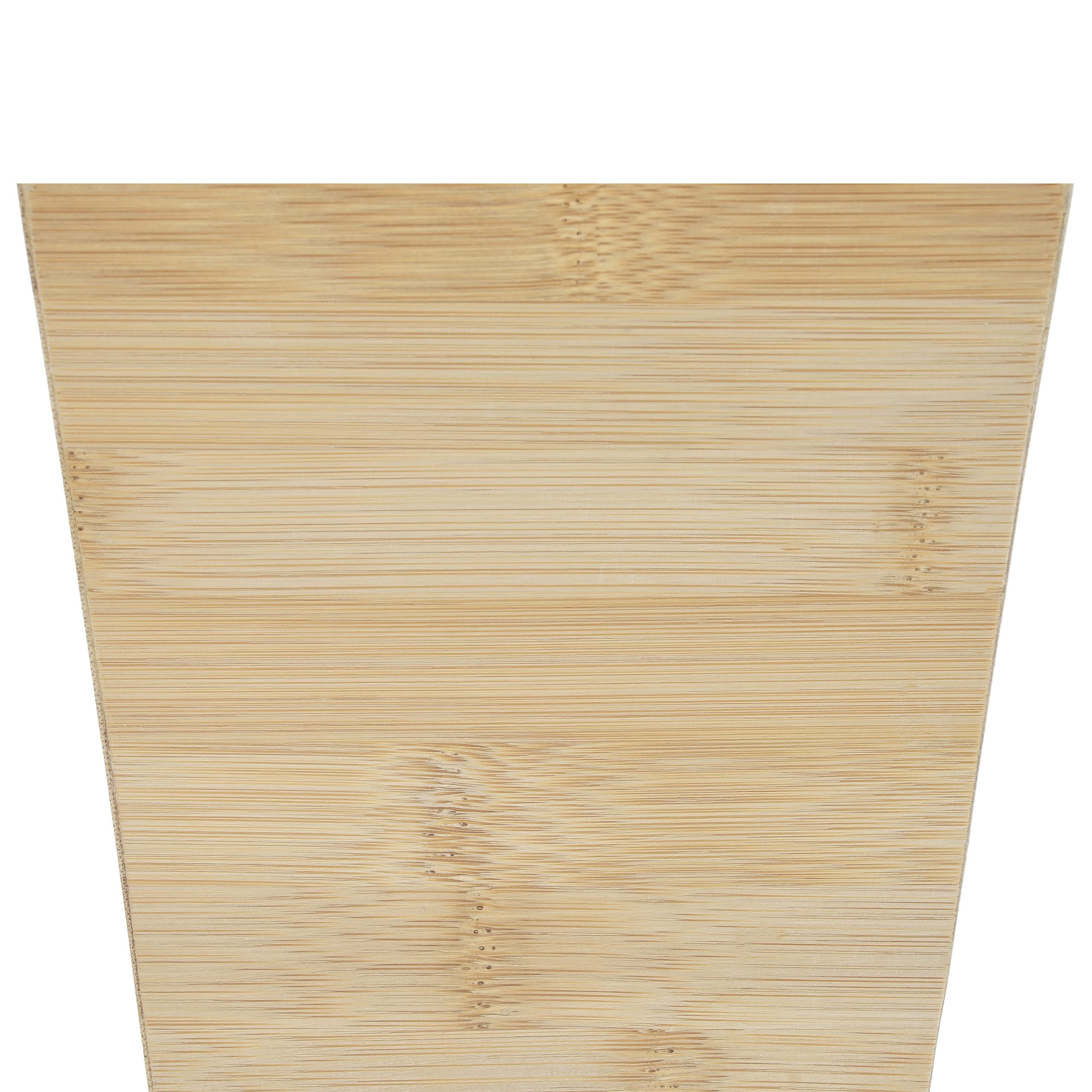 Relaxdays Portapenne da Scrivania, 4 Scomparti Portamatite, Organizer da Ufficio, HLP 15,5x14,5x14,5 cm, bambù, Naturale