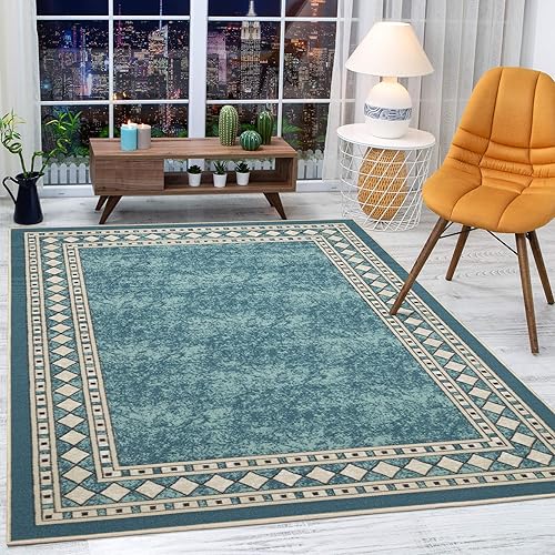 Miniatura 84 de Antep Rugs Alfombras modernas con bordes de 2 x 7 pies antideslizantes (antideslizante) de perfil bajo con parte trasera de goma para interiores