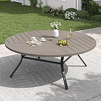 Vista 50 de Mesa de comedor para exterior, mesa cuadrada para terraza con orificio para sombrilla