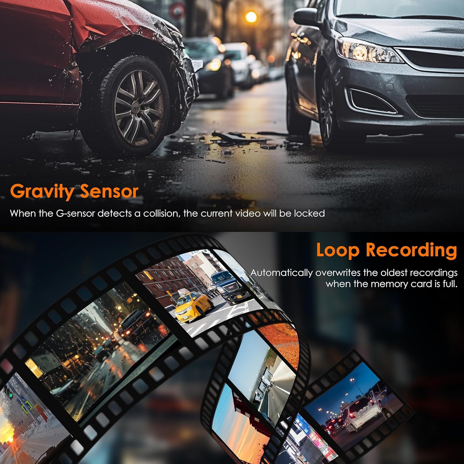 RexingUSA 1080p Dash Cam with 32GB Card - FHD Recorder, 170° Angle, Night Vision, G-Sensor, Parking Mode, Loop Record, Supports up to 128GB