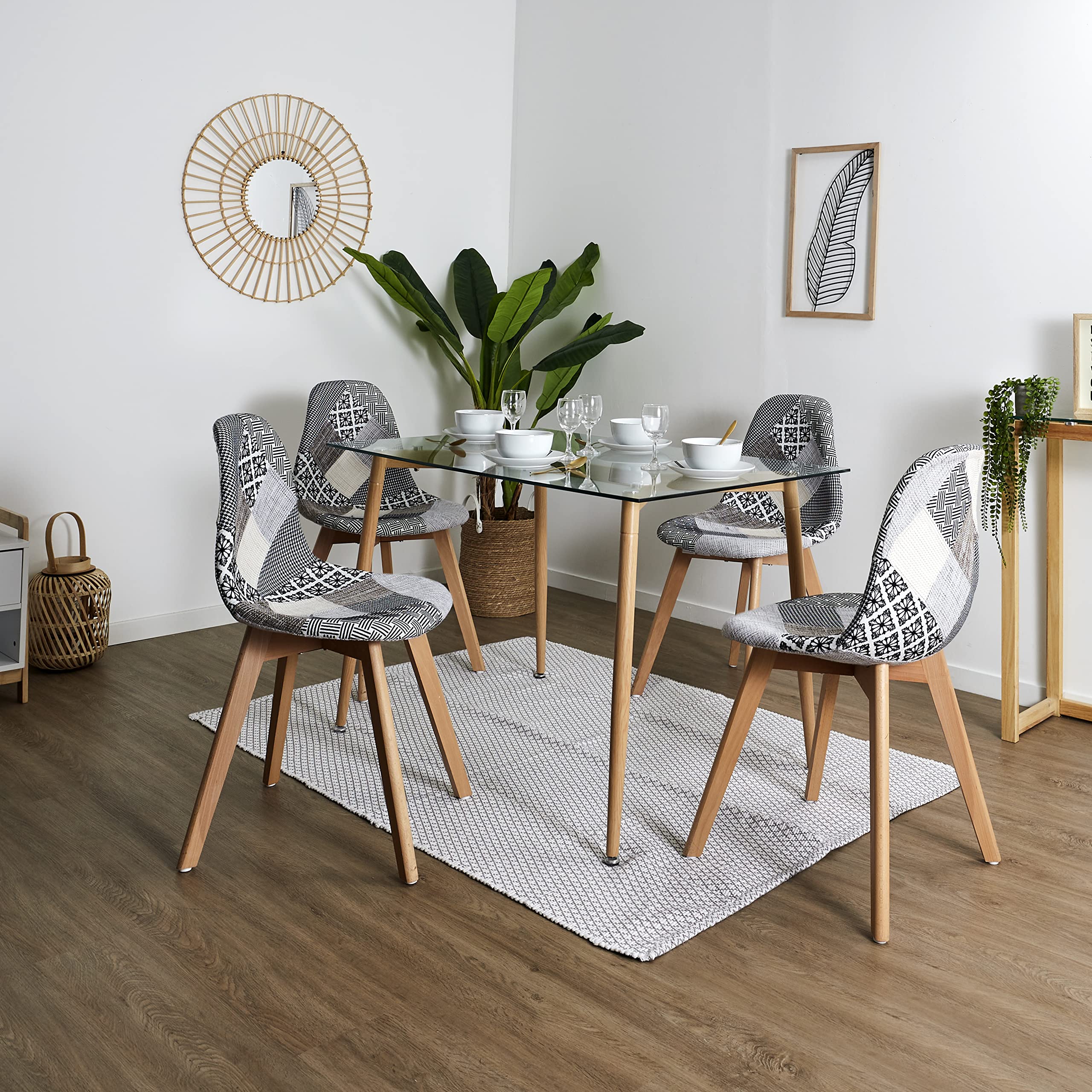 Cassapanca Pieghevole Patchwork HOME DECO - 76x38x38 Cm, Poliestere E Legno, Multicolore - Foto 9