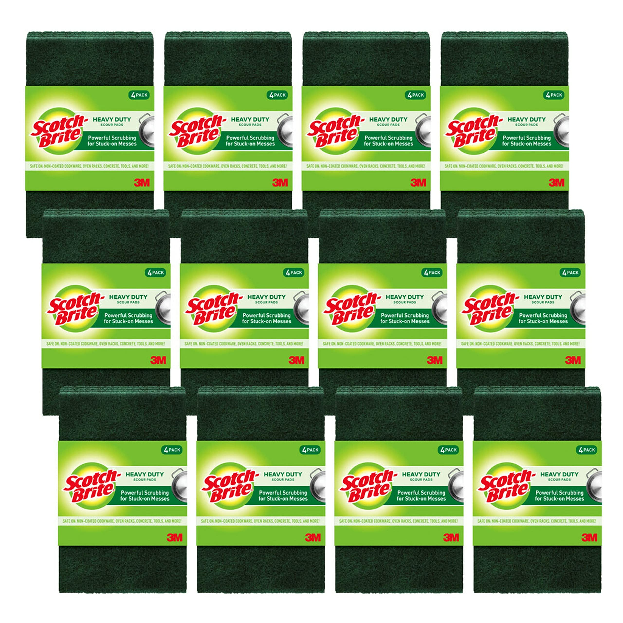 Scotch-Brite Heavy Duty Scour Pads, Scouring Pads for Kitchen and Dish Cleaning, 48 Pads