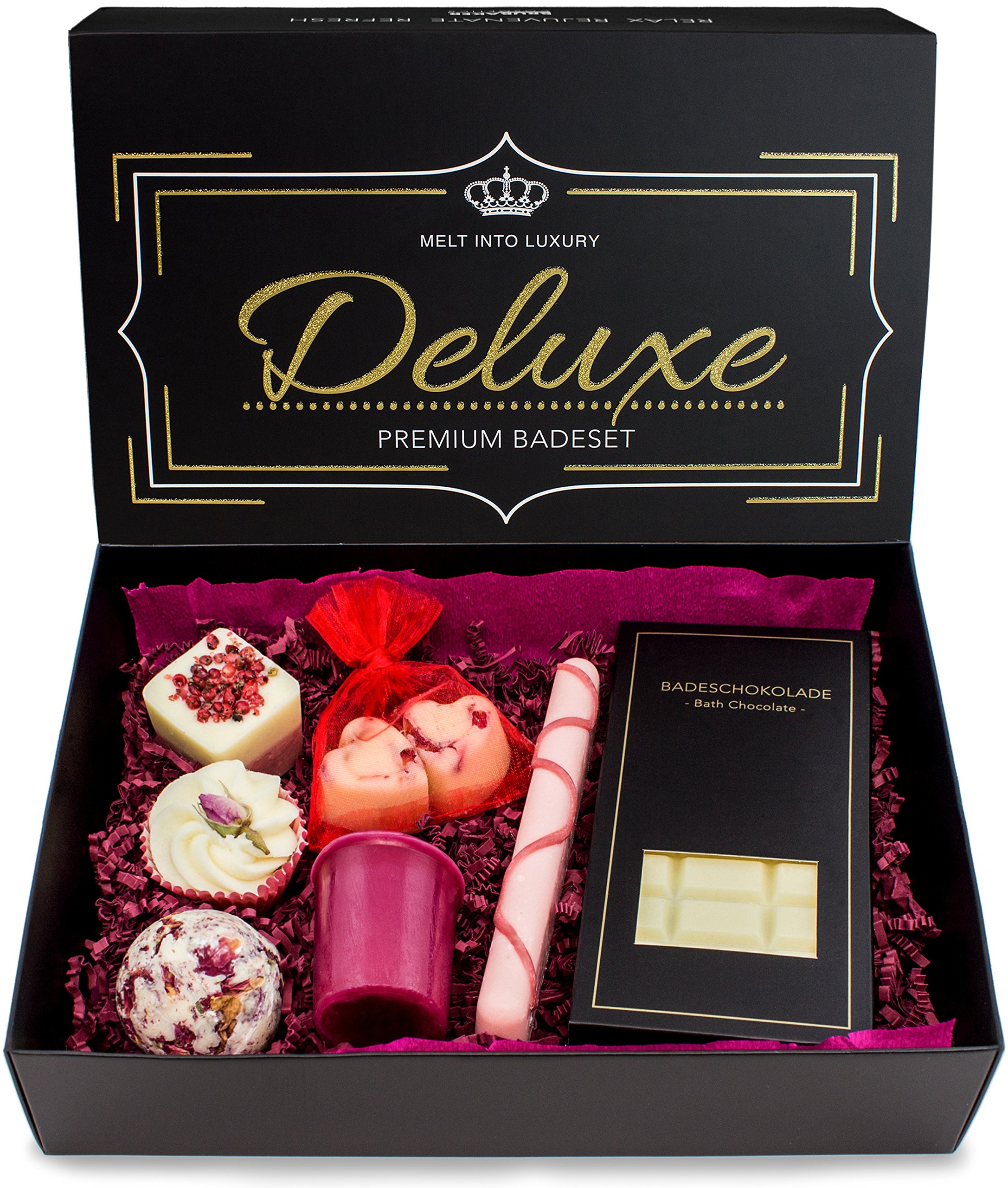 Handmade "Deluxe Cranberry" Bath Bombs, Bath Melts Bath Truffles Gift Set - All Natural and Vegan Ingredients - Shea Butter, Cocoa Butter and Olive Oil Moisturizes Dry Skin