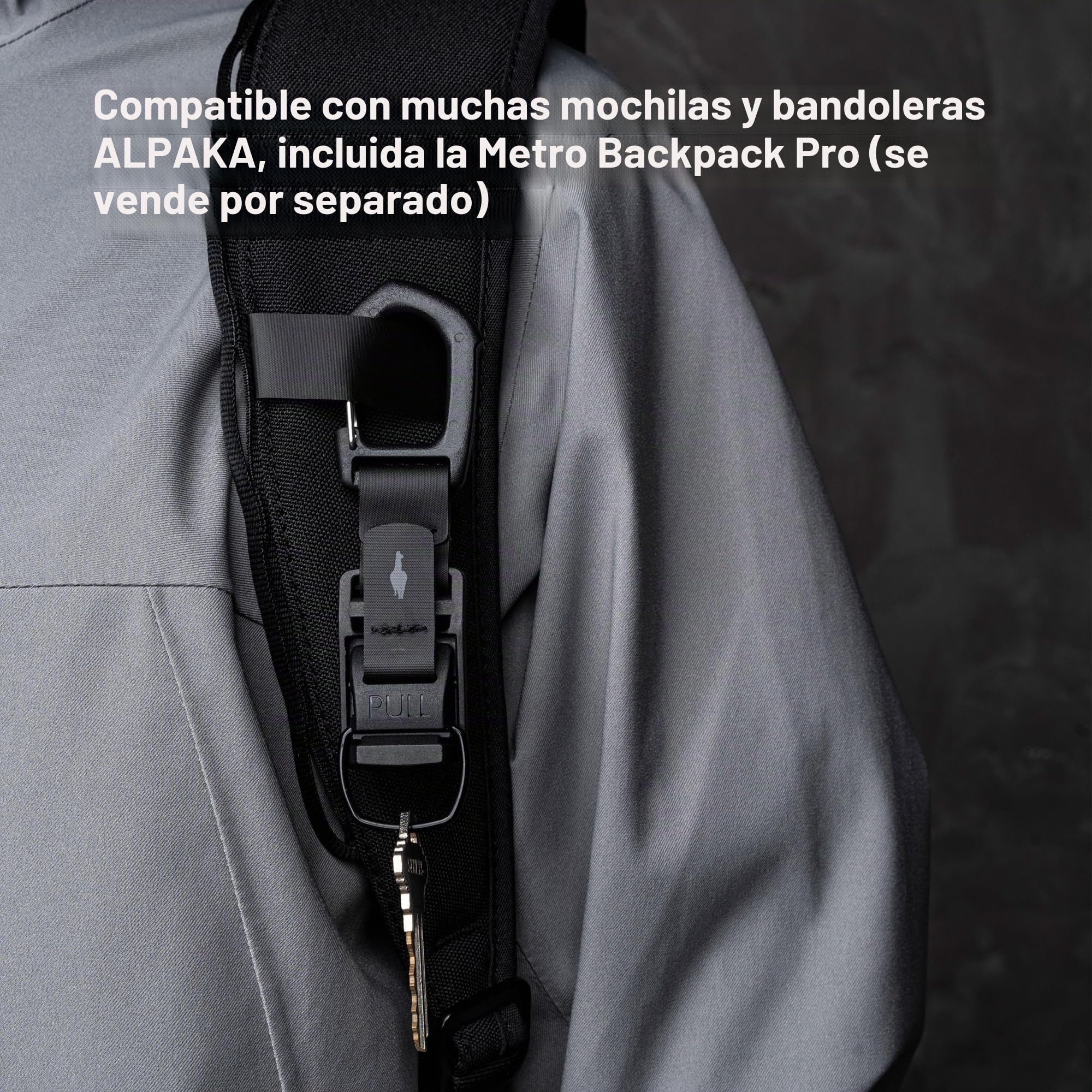 ALPAKA HUB Carabiner – Mosquetón EDC Magnético | Versión Pro también disponible, liberación rápida, compatible con sistema HUB, para bolsa y cinturón, accesorios tácticos
