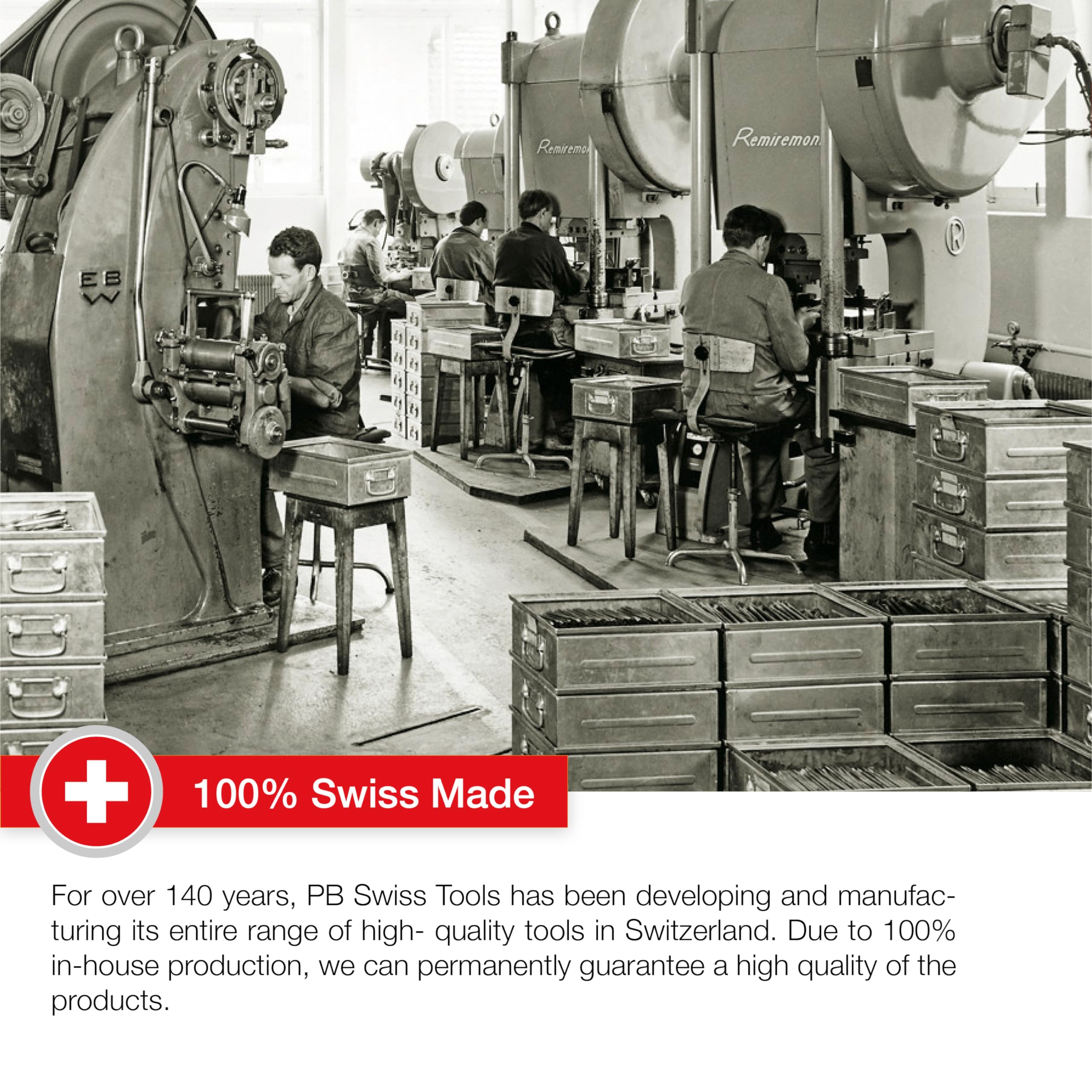 PB Swiss Tools - 4 klasyczne śrubokręty do śrub krzyżakowych, model #1562.CBB, zestaw w kartonowym pudełku, śrubokręty