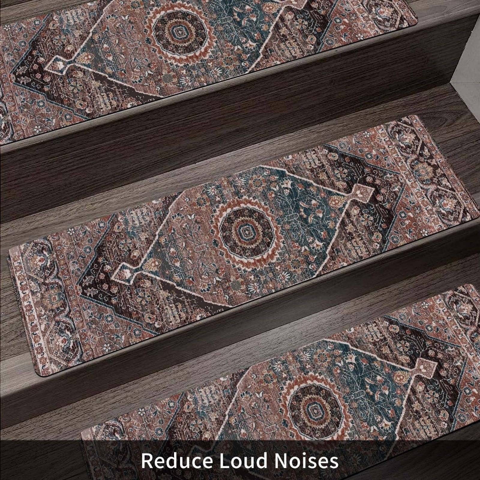 20 x 75 cm TPR-Treppenstufen für den Innenbereich – Treppenläufer mit Gummirückseite für Holzstufen, Teppich für Treppen, maschinenwaschbare Treppenabdeckungen, Sicherheitsteppich, widerstan