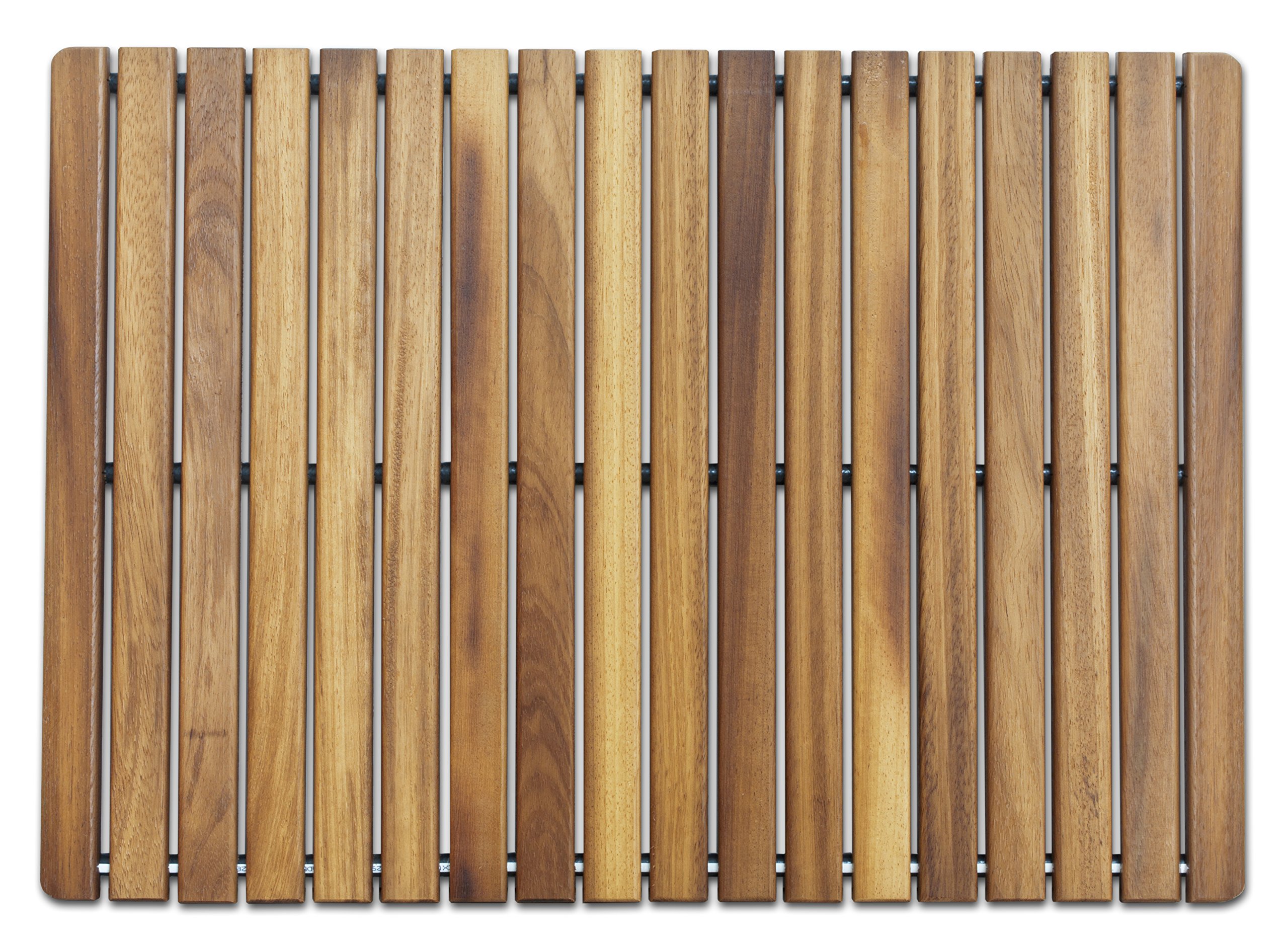 Tarima/Alfombra Flexible para Ducha y baño, en Madera de Teca (50 x 70 cm)