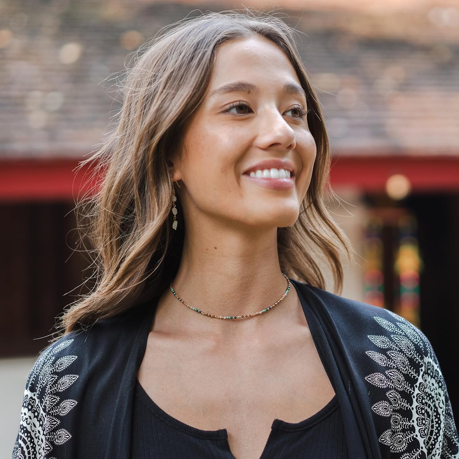 Lotus and Luna 2MM Master Healer Energy Chakra Healing Dainty Necklace with Real Stones Jade, Pearl, Rose Quartz, Amethyst, Moonstone - Image 7