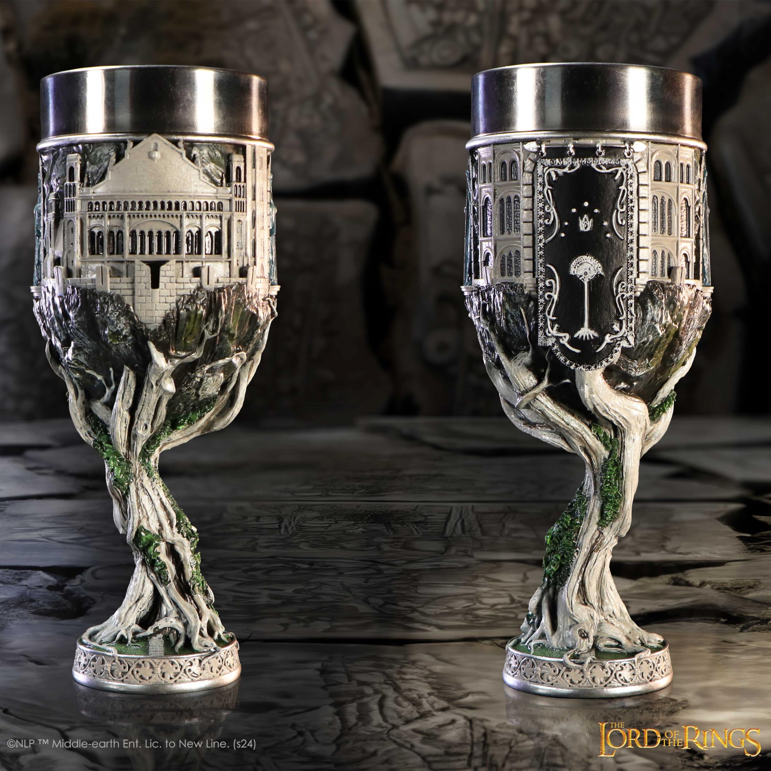 Nemesis Now Il Signore degli Anelli Calice Gondor 19 cm, Resina, Grigio, Merchandising ufficiale