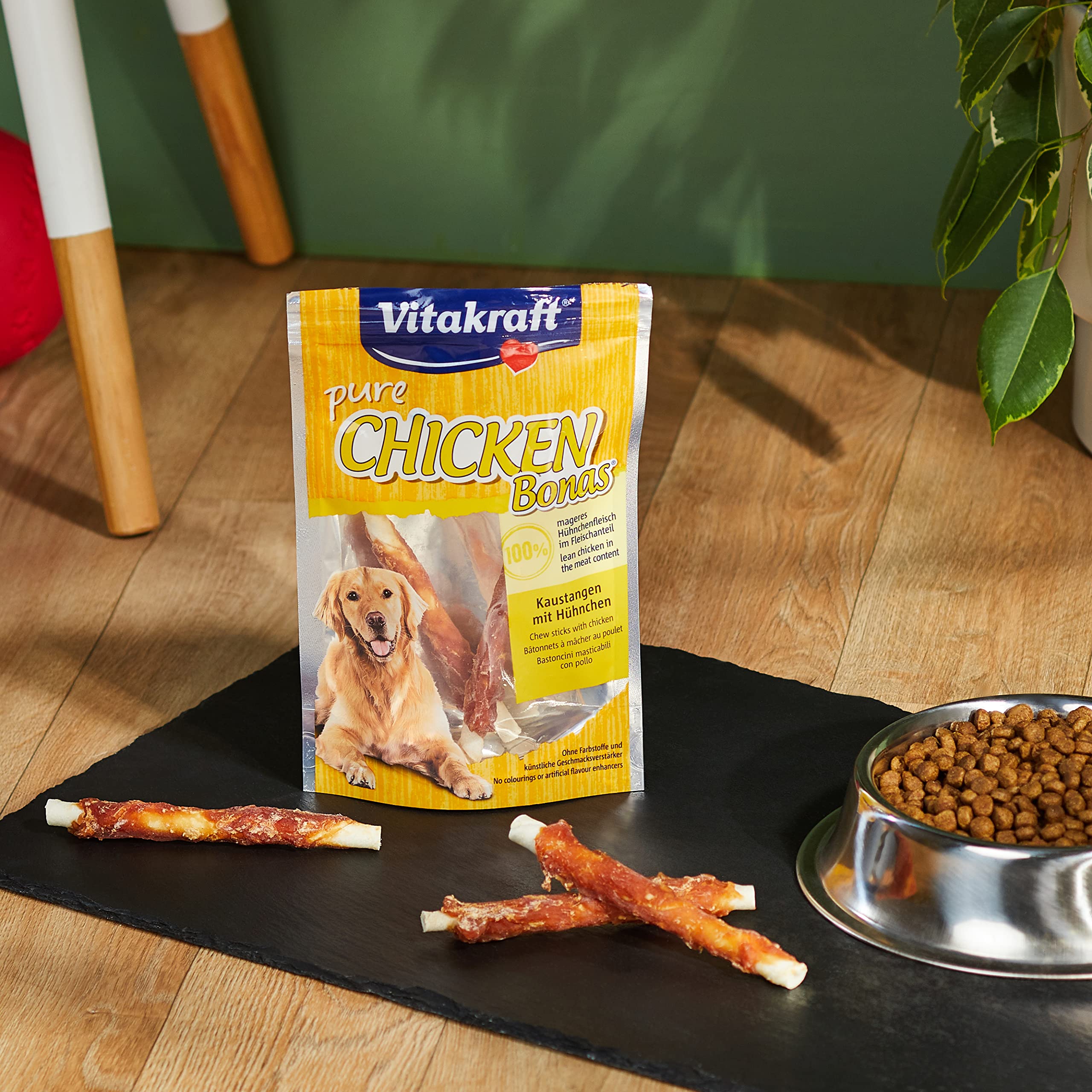 Snack Per Cani Vitakraft Pure Chicken Bonas - Bastoncini Da Masticare Con Pollo, 13 Pezzi Da 80g, Senza Zuccheri Aggiunti