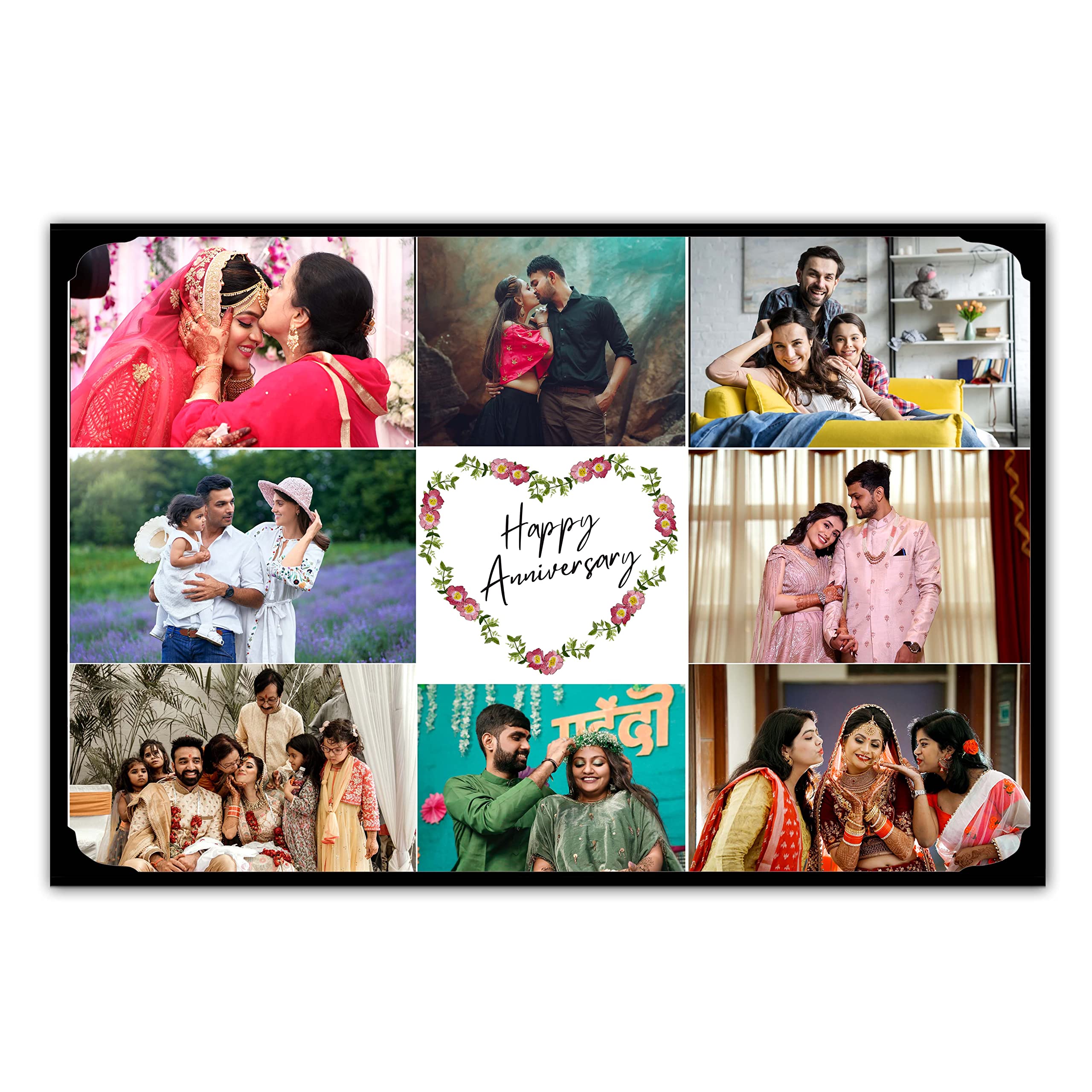 Flashing Click Customized Wooden Photo frames 12x18 inch wooden Photo collage Gift for Birthday and Anniversary