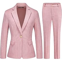 Womens Suit 2 Piece Set Business Pants Suit for Women Pinstripe Houndstooth Blazer