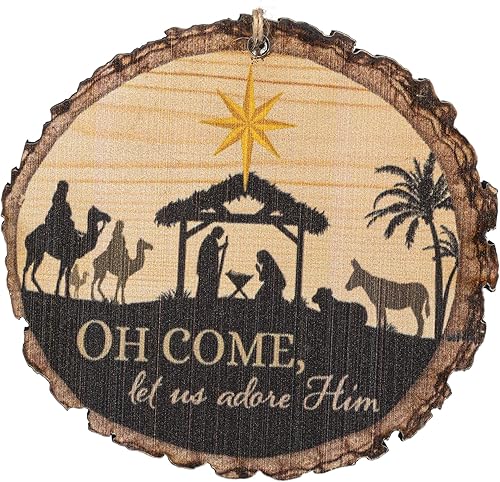 Miniatura 4 de O Come Let Us Adore Him - Decoración para árbol de Navidad 39in diseño de corteza de árbol de Navidad