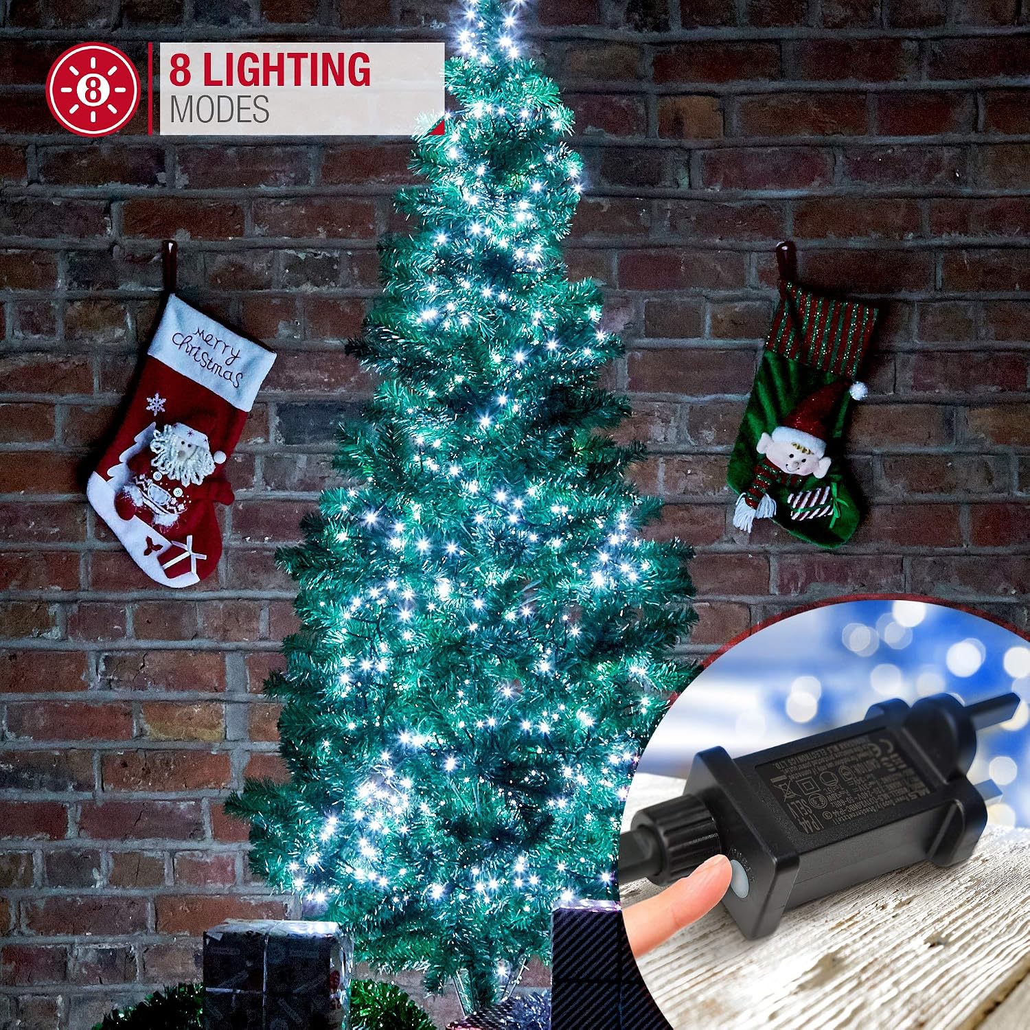 NETTA Christmas Tree Lights Cluster Lights 2000 LED, 8 Hours On Timer, 8 Light Modes, Plug in - Image 4