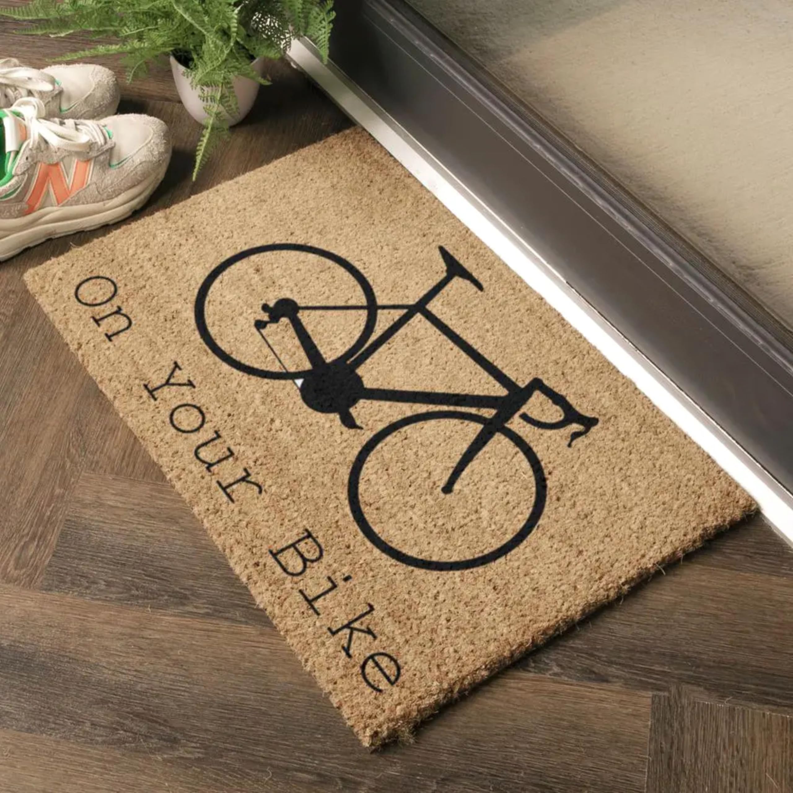 Artsy Mats - On Your Bike Doormat - Features Tufted Coconut Fibre - Non-Slip Rubber Backed Doormats - Heavy Duty, Decorative OutDoormats, (60x40cm) — image 1