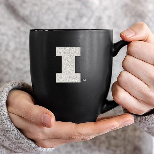 Miniatura 204 de Rico Industries NCAA Primary - Taza personalizada de 15 onzas, color negro mate, para bebidas calientes o frías Nebraska Cornhuskers