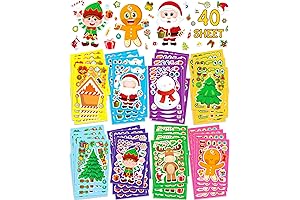 Benresive 40 Sheets Make a Face Christmas Stickers