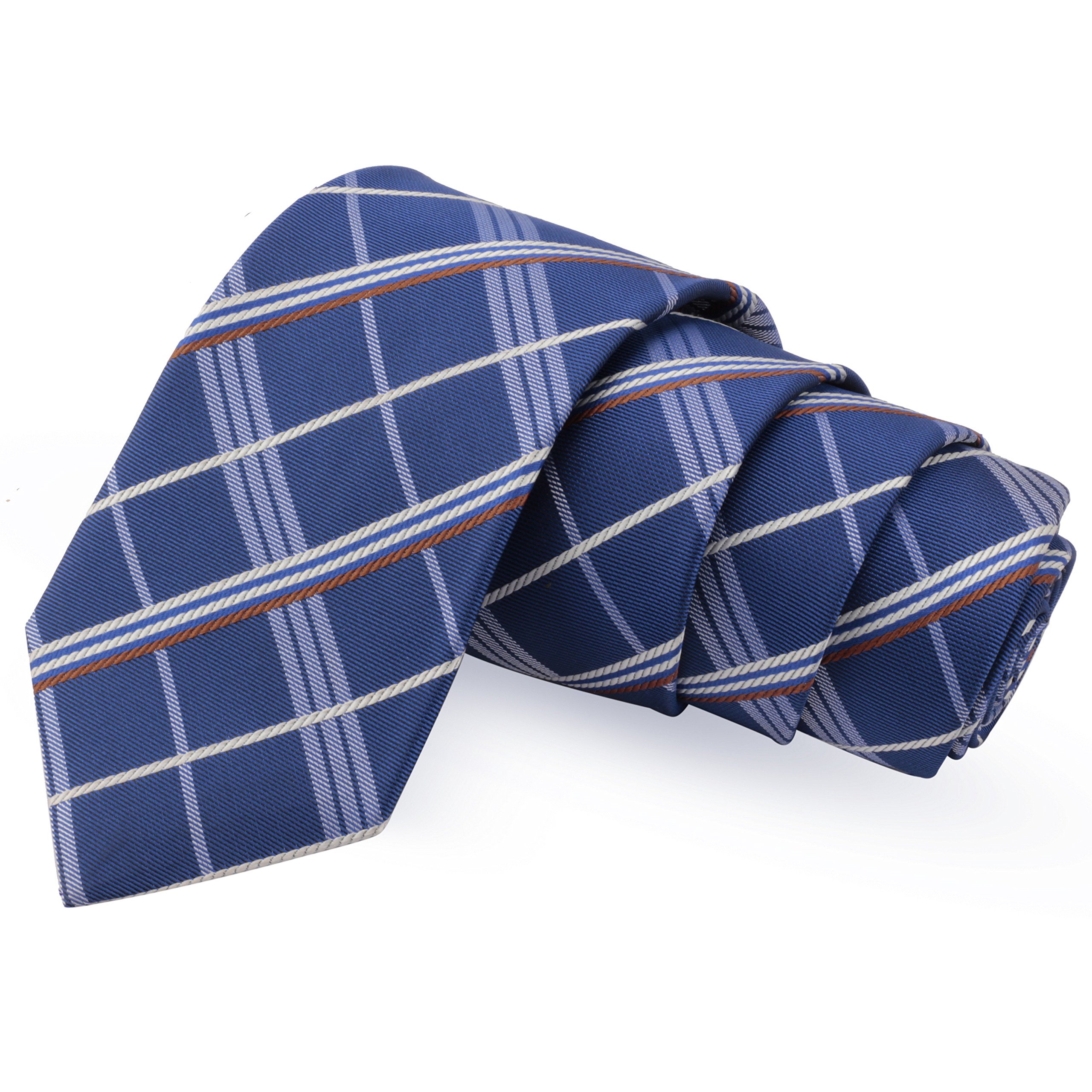 Impressive Blue & White Colored Microfiber Necktie for Men-image-6