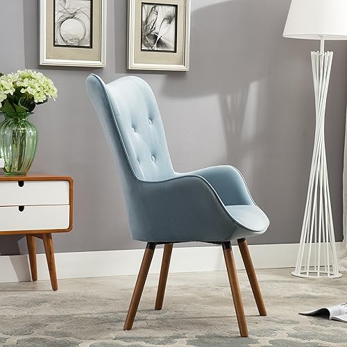 Miniatura 52 de Roundhill Furniture - Silla decorativa doarnin contemporánea de terciopelo sedoso con respaldo de botones, Tela, Amarillo