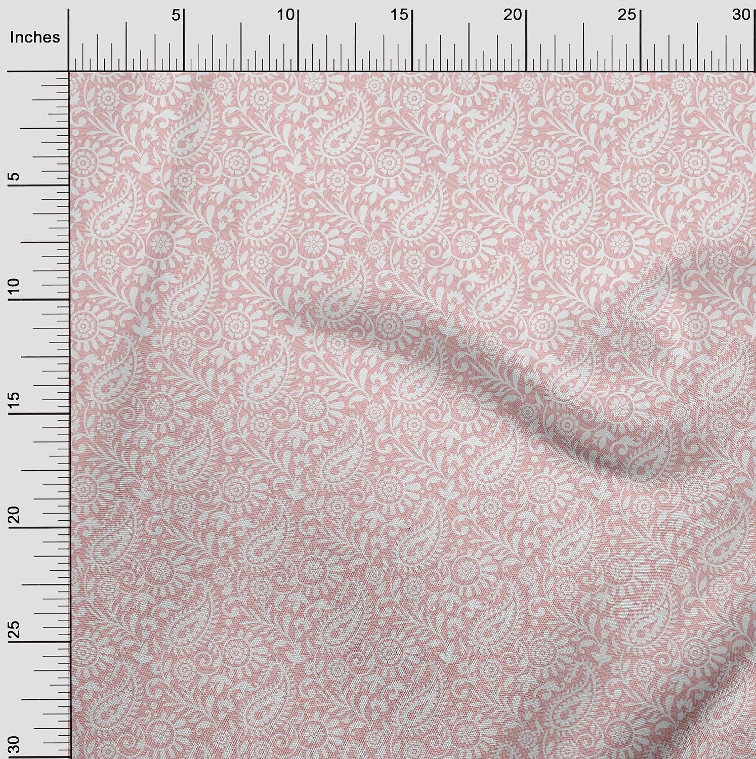oneOone Cotton Flex Pink Salmon Fabric Paisleys Craft Projects Decor Fabric Printed By The Yard 40 Inch Wide-R0