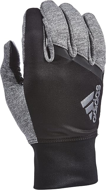 adidas Luva de desempenho de inverno Go 2.0 com vários pontos de condutividade da tela sensível ao toque, preto/cinza, médio/grande