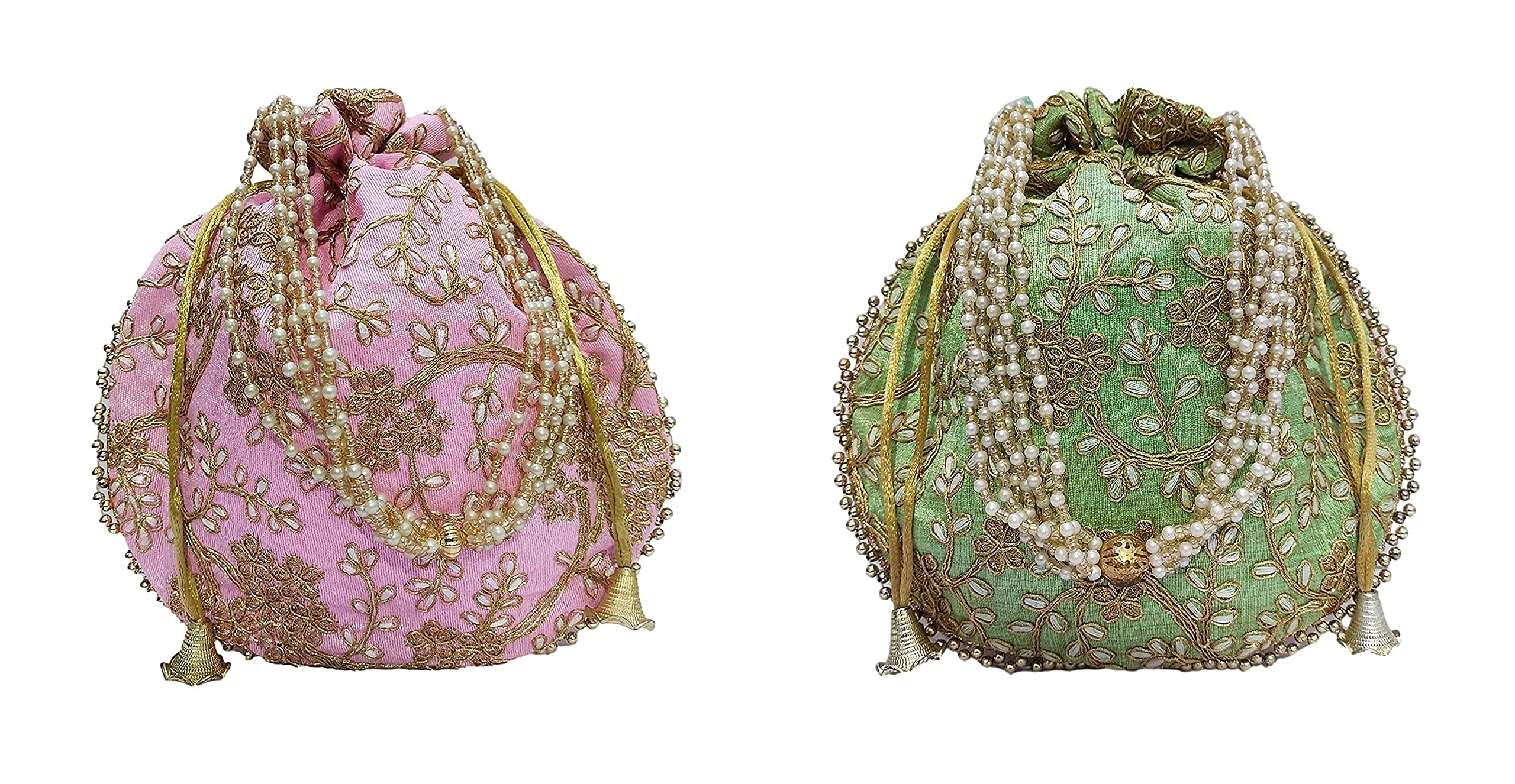 See full amazon price history chart for Potli bag (Pack of 2 Potli) Baby Pink and Parrot Green Matka Designer handbags for Women wedding party and Return gift potli bags for party accessories .Outer Golden Embroidered Design Potli bag (Pack of 2 Potli) Baby Pink and Parrot Green Matka Designer handbags for Women wedding party and Return gift potli bags for party accessories .Outer Golden Embroidered Design (B09B3KQSL9) Amazon Price History, Amazon Price Tracker
