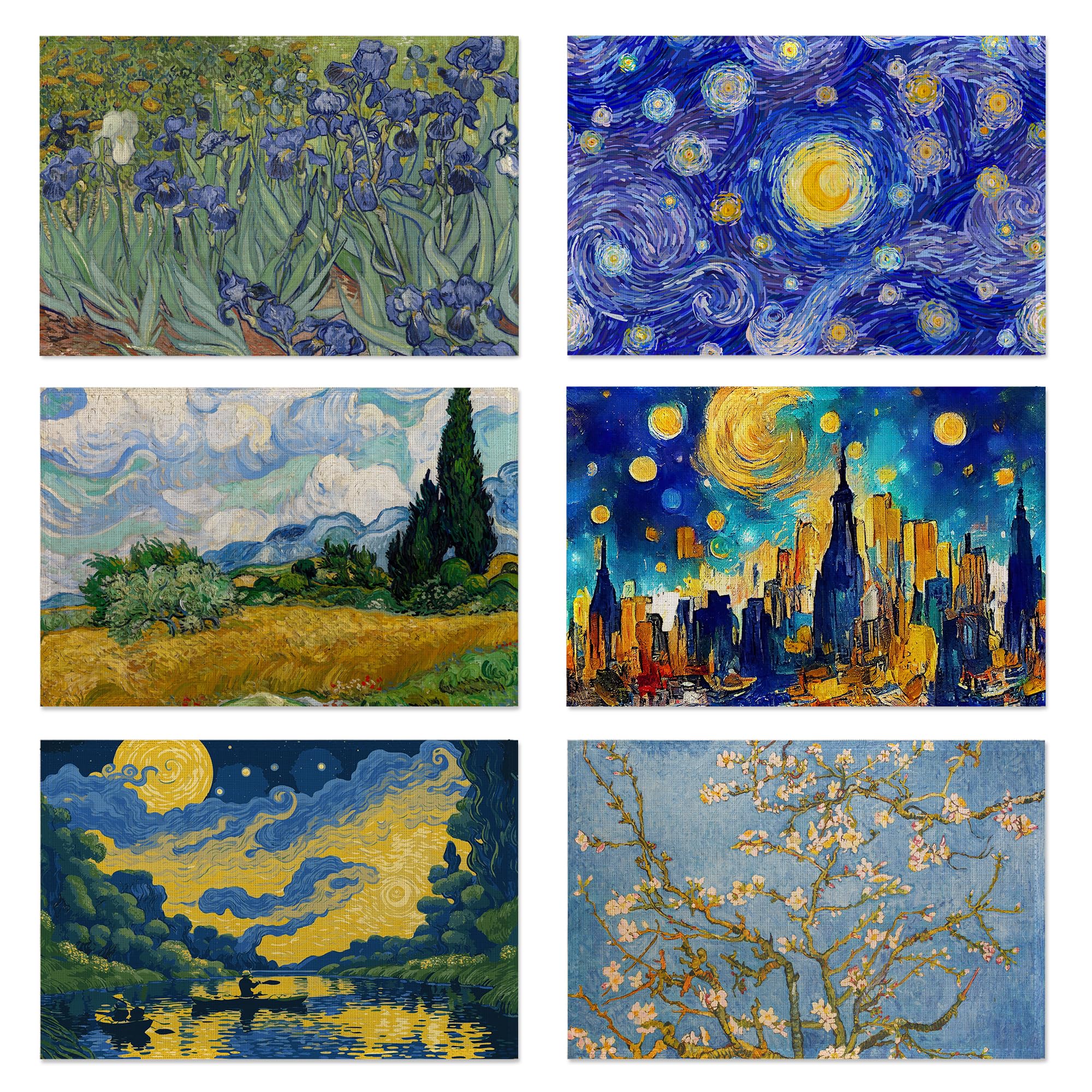 Sets de table Van Gogh anti-chaleur et faciles à laver pour protéger votre table