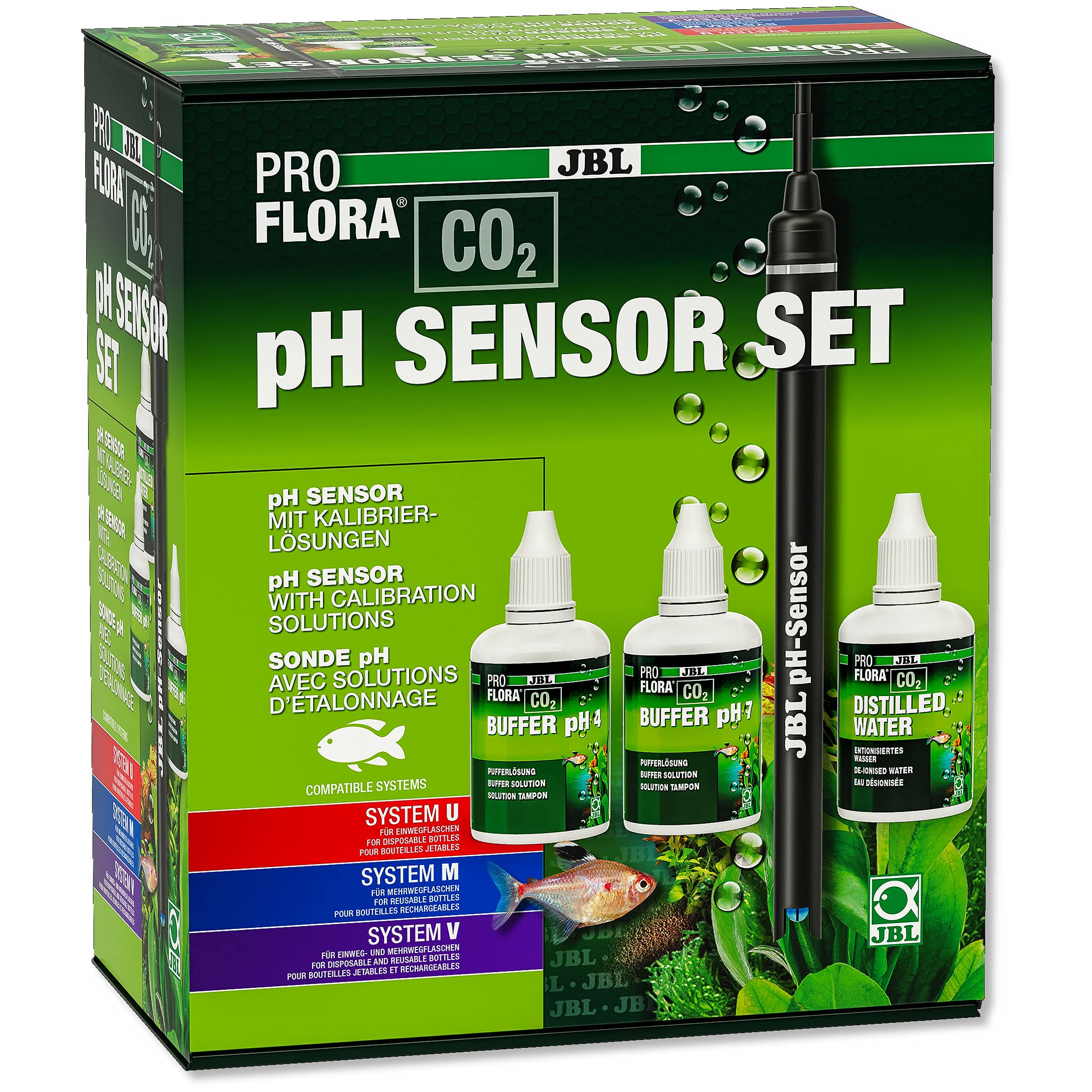 JBL PROFLORA CO2 pH SENSOR SET, pH electrode set with BNC connection, including calibration liquid and other accessories