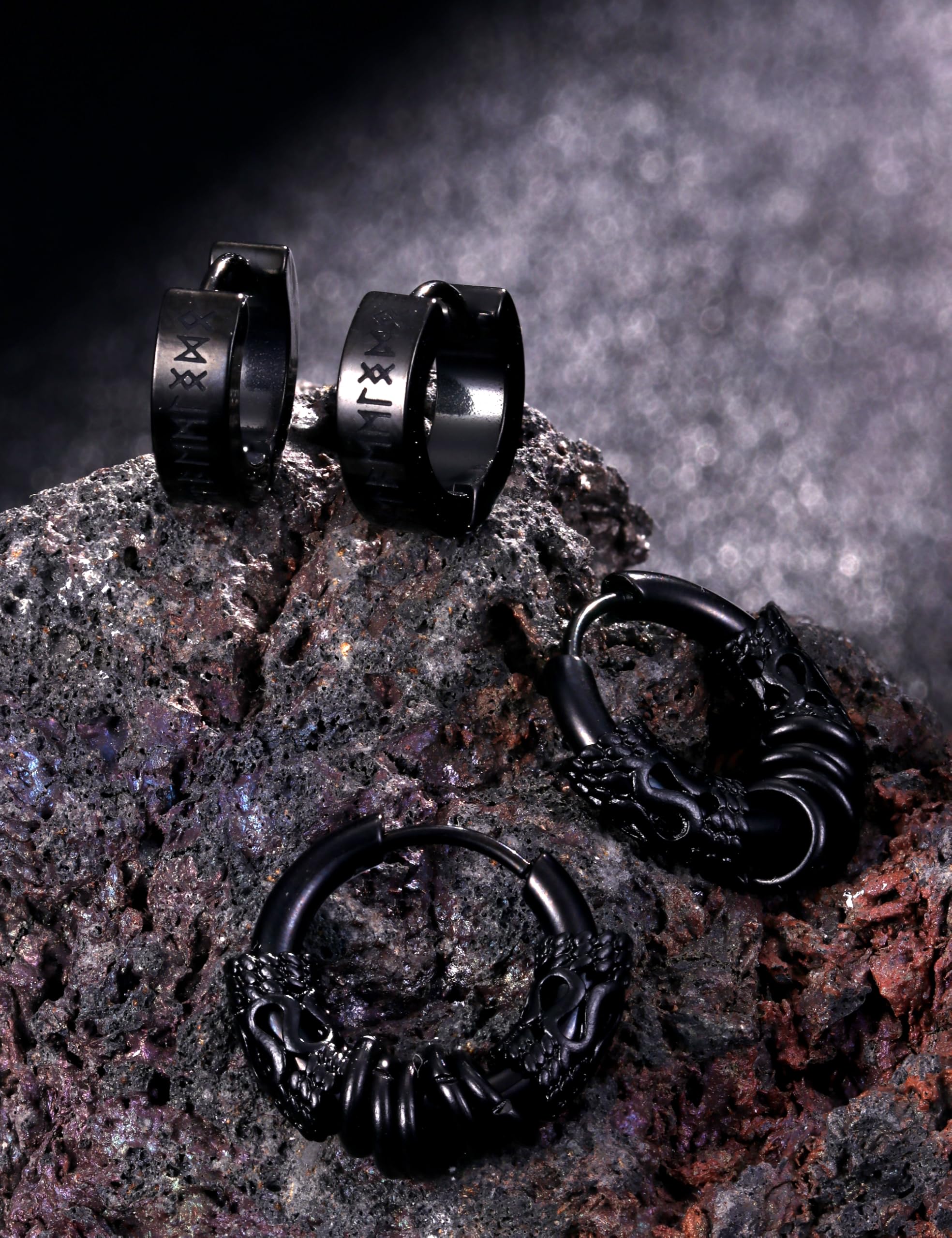Adramata 10 Pares Pendientes Hombre Acero Inoxidable Vikingos Pendientes Hipoalergénico Piercing Cartílago Pendientes