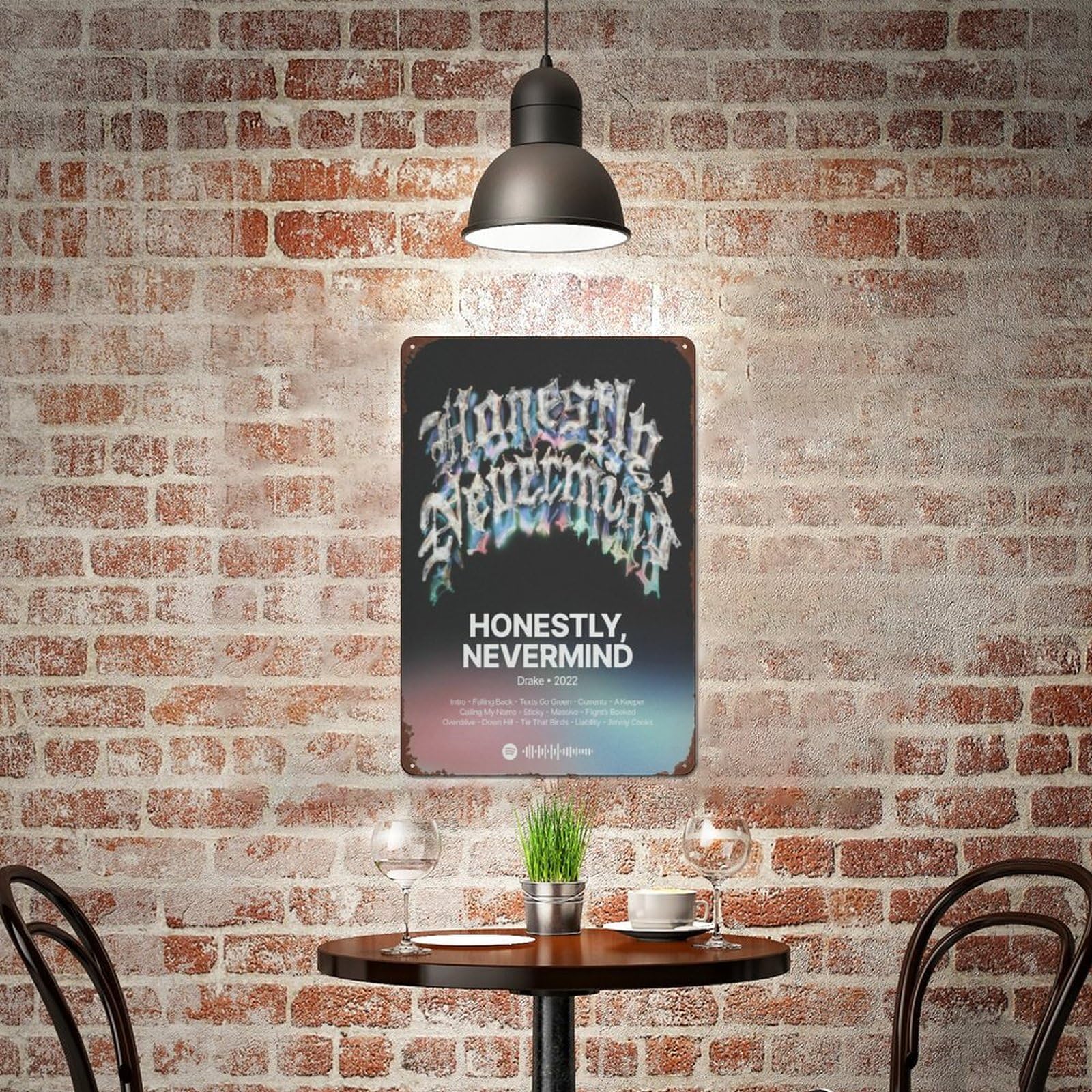 Drake Metal Tin Sign Honestly Nevermind Album Cover Music Poster