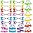 Expressions 24pc Ponytailers Hair Elastics, Mini Bow-Shaped Multicolored Twin Beads Bauble Ponytail Holders, Toddler Hair Accessories, Kids Value Pack