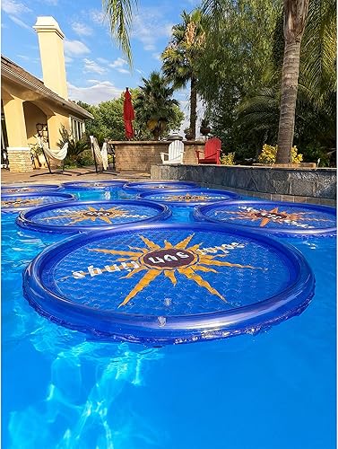 Miniatura 3 de Anillos solares resistente a los rayos UV para piscina, bañera de hidromasaje, spa, calentador circular. Manta solar, color azul