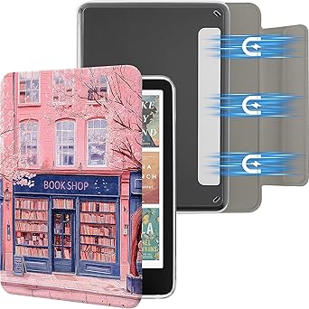 SESENSE Detachable Magnetic Case for 6 Kindle 2024 and 2022 11 Generation, Slim PU Shell Cover Case with Auto Wake/Sleep, Book Shop