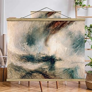 Bilderwelten Quadro Tessuto William Turner - Tempesta di Neve sul Mare - Orizzontale 3:4, 60 x 80cm, Legno di Quercia