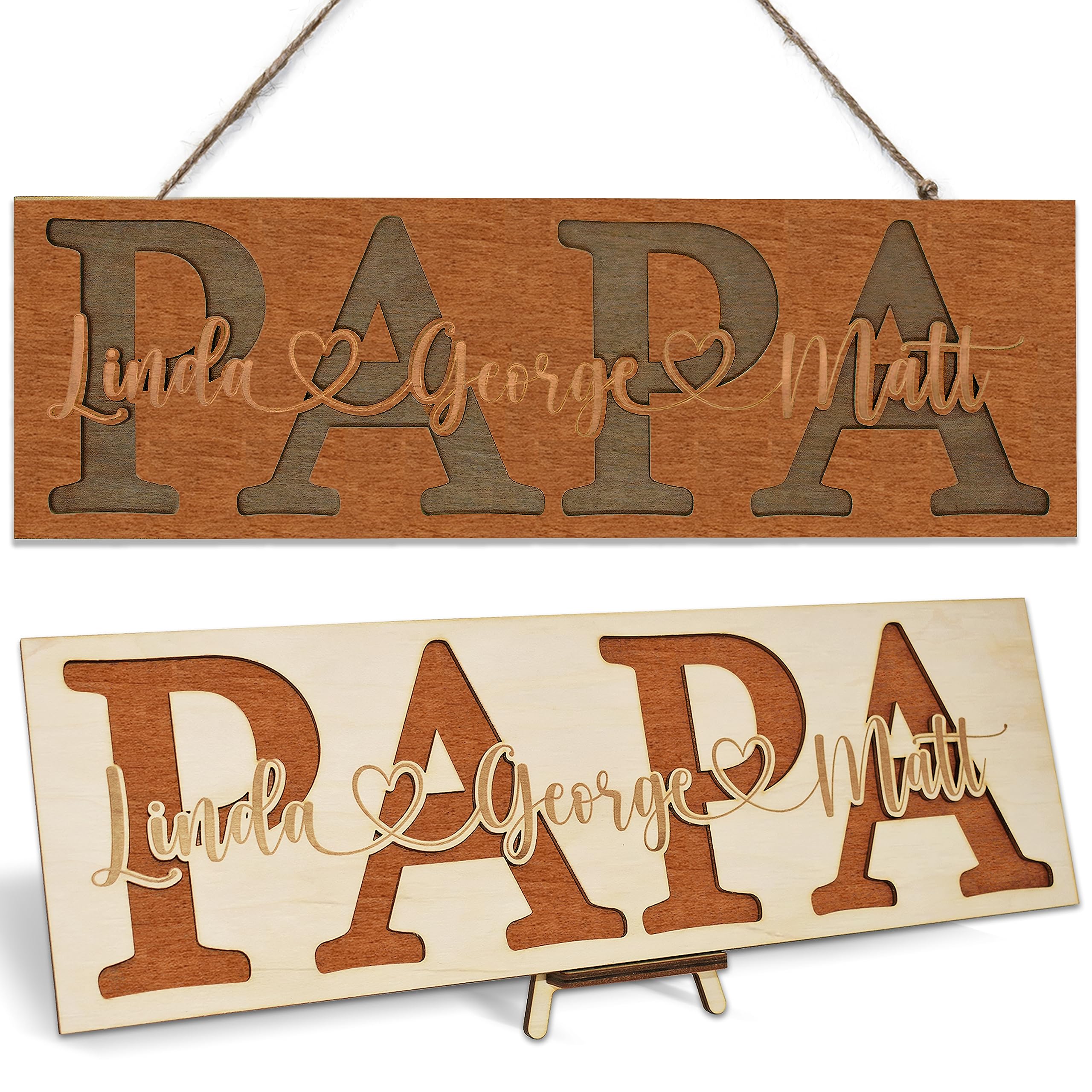 Personalized Papa Wood Sign