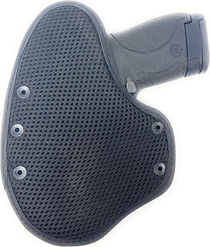 Miniatura 3 de Cardini Leather USA – IWB Cáscara Series Hybrid Kydex and Leather Holster – Concealed Carry - Black Carbon Front with Black Mesh Padding Back – for