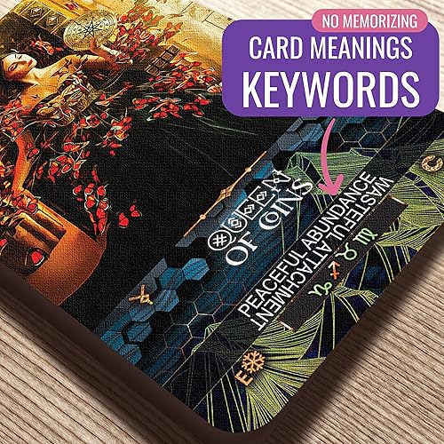 Miniatura 3 de TAROTskills Star Kissed Tarot Deck - 78 cartas de tarot con significados, la mejor herramienta espiritual, con astrología, zodíaco, palabras clave,