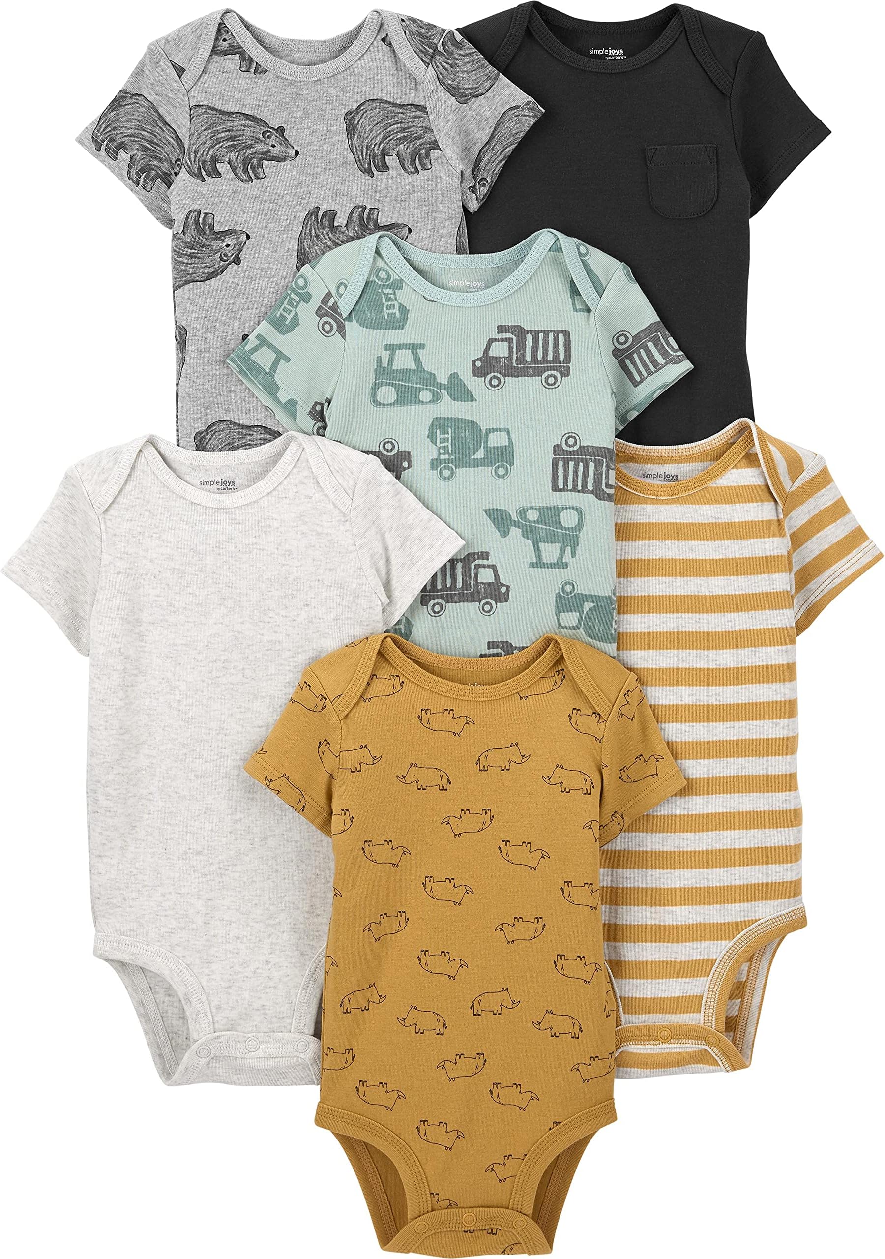 unisex-baby 6-pack Short-sleeve Bodysuit