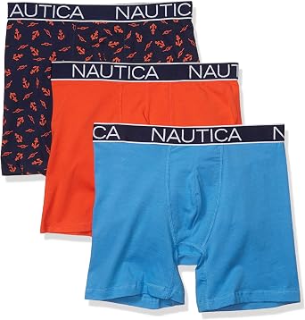 Nautica Mens 3-Pack Classic Cotton Stretch Boxer Briefs