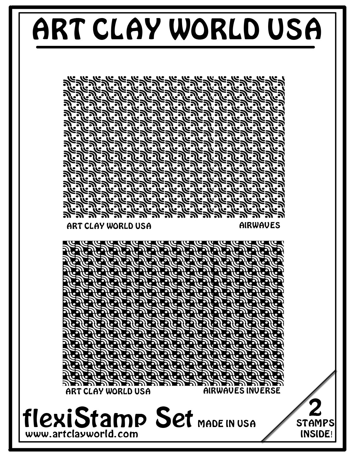 Flexistamps Texture Sheet Set Airwaves Set (Including Airwaves and Airwaves Inverse)- 2 Pc.