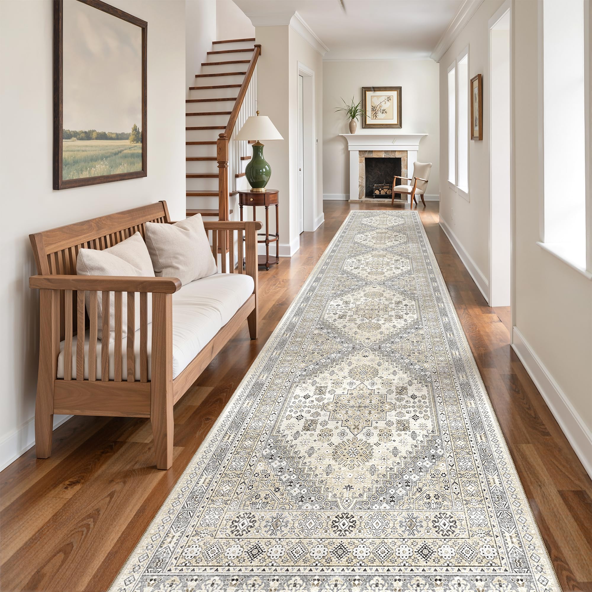 zesthome Washable Runner Rug 2.5x12 - Stain Resistant Entryway Rug,Ultra-Thin Kitchen Rugs, Anti Slip Backing Runner Rugs for Entrance Laundry Room Indoor Hallway (Beige,2.5'x12') โ image 1