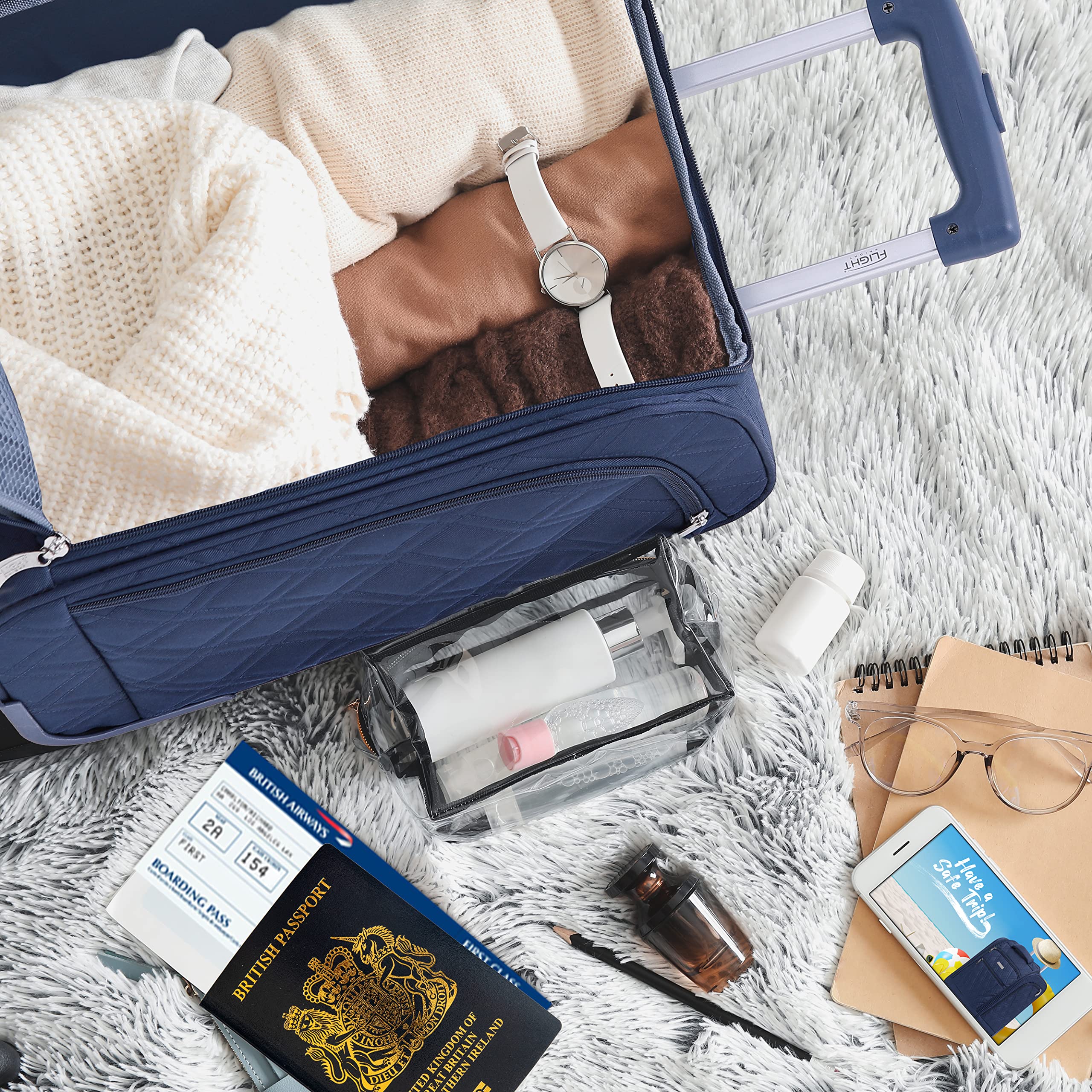 Flight Knight 45x36x20cm easyJet Underseat Carry On Non Priority Approved Hand Luggage Case - 2 Wheels - Ultra Lightweight Durable Soft Case Textile Cabin Suitcase
