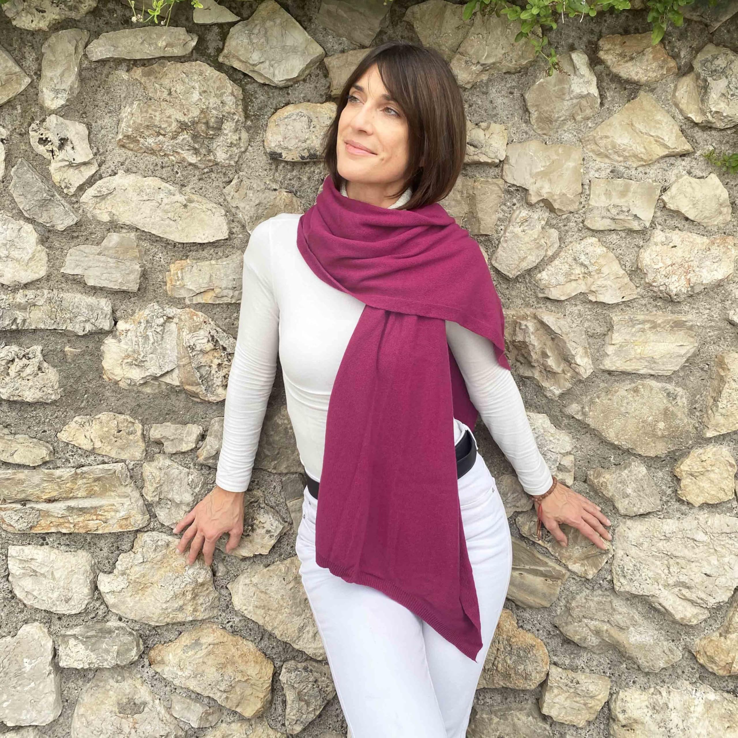 Sciarpa Misto Cashmere Donna Invernale Artigianale MADE IN ITALY - Scialle Coprispalle Donna Elegante in Cachemire, Lana e Viscosa