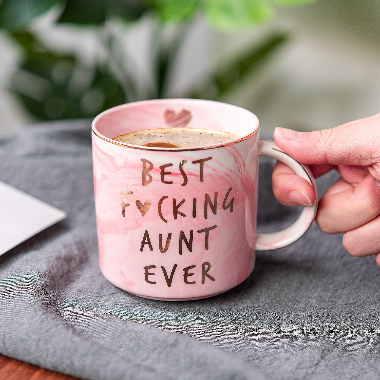 Hendson Aunt Gifts from Niece, Nephew - Best Aunt Ever - Funny Birthday Gift for Aunts - BAE Best Ever Presents for Birthday - Great Auntie Present - Cute Favorite Mug, Ceramic 11.5oz Coffee Cup