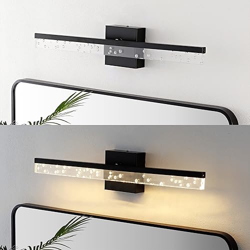 Miniatura 6 de Eyely EYL7128A Paulina - Luz LED integrada de acrílico de 22 pulgadas para entrada, vestíbulo, baño, pasillo, dormitorio, color negro y transparente