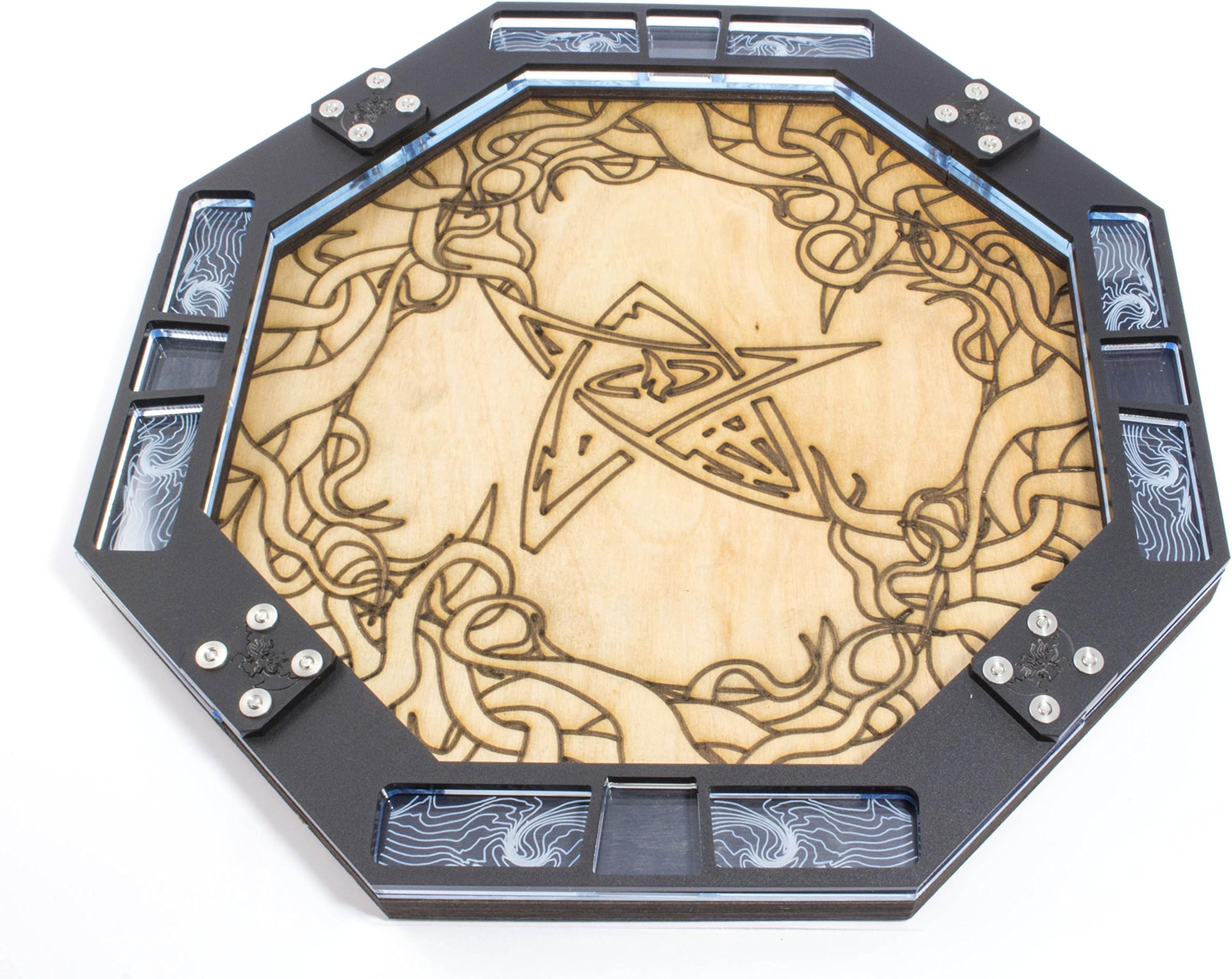 C4LabsDice Tray Wood with Laser Etched Eldritch for Games Gaming ~