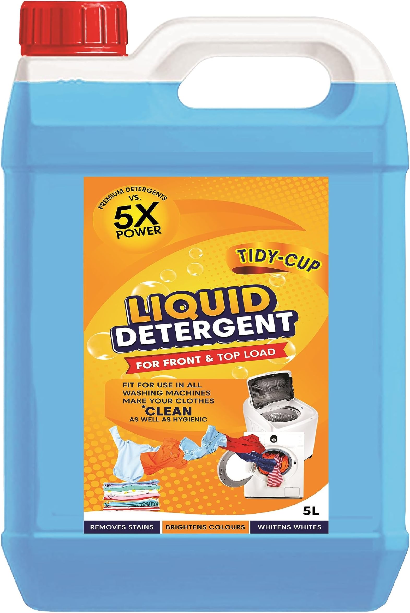 Liquid Detergent 5 Liter | Laundry Liquid For Fabric Care | Suitable For Top-Load And Front Load Machine And Hand Wash | Concentrated Laundry Detergent (5 liters)